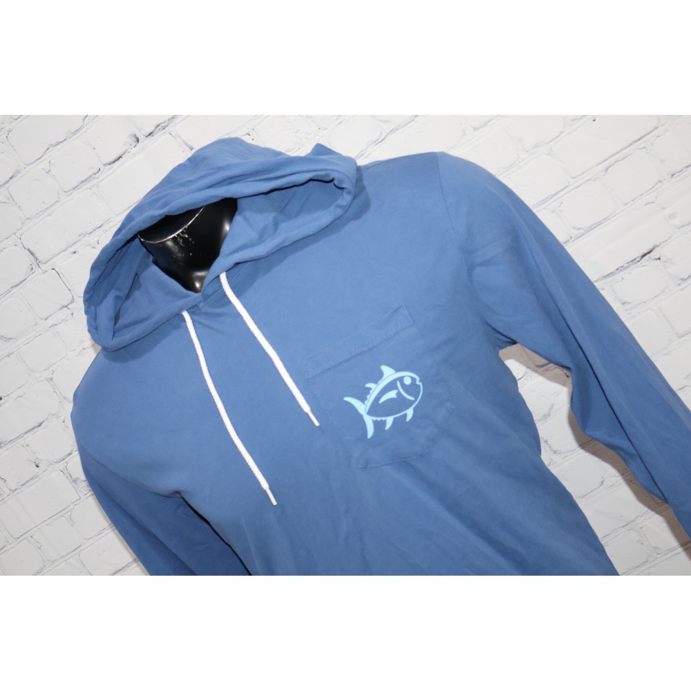 Southern Tide Hoodie Mens Medium Blue Long Sleeve Skipjack Front Pocket T-Shirt